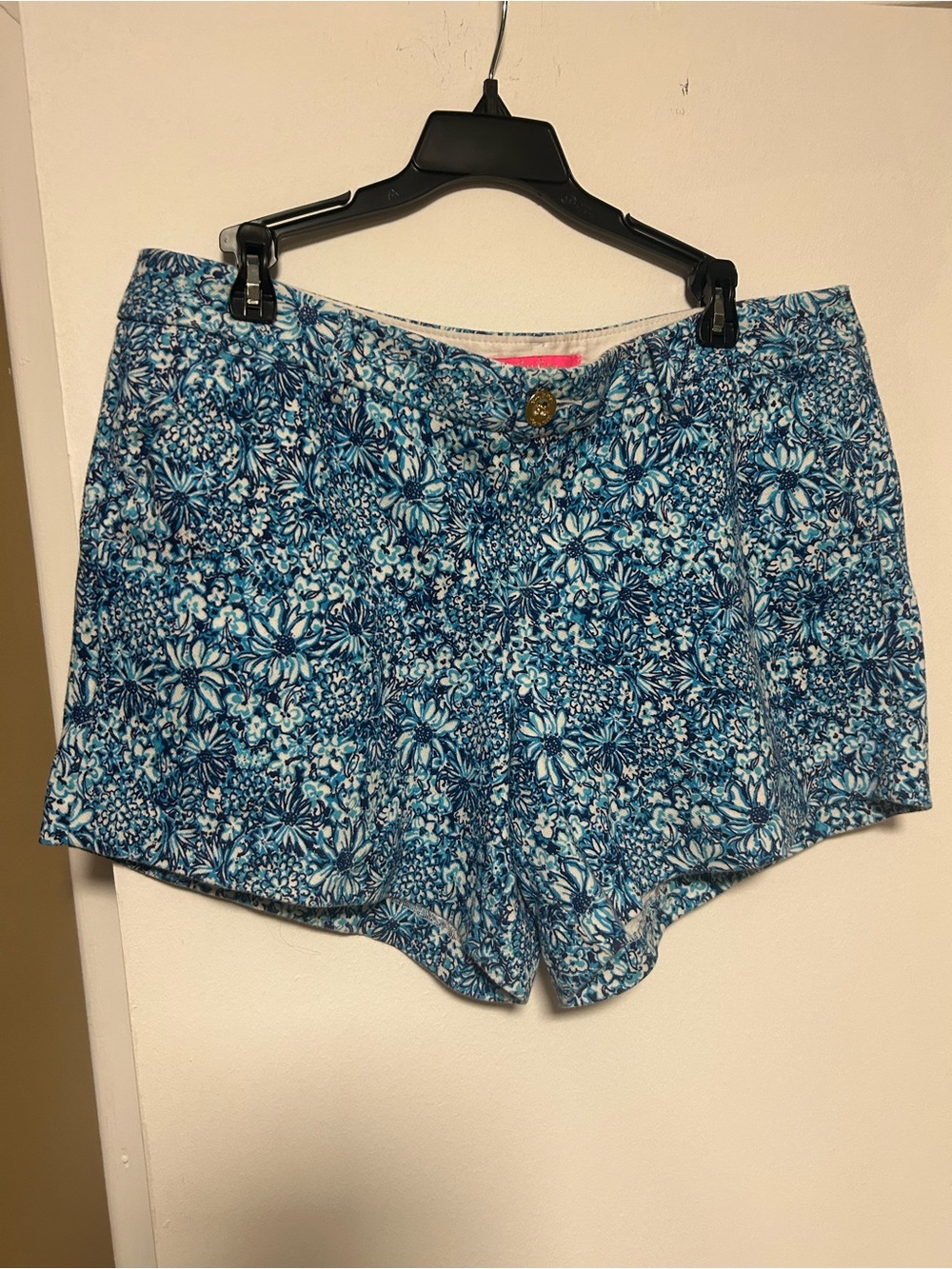 Lilly Pulitzer Blue Floral Print Bermuda Shorts